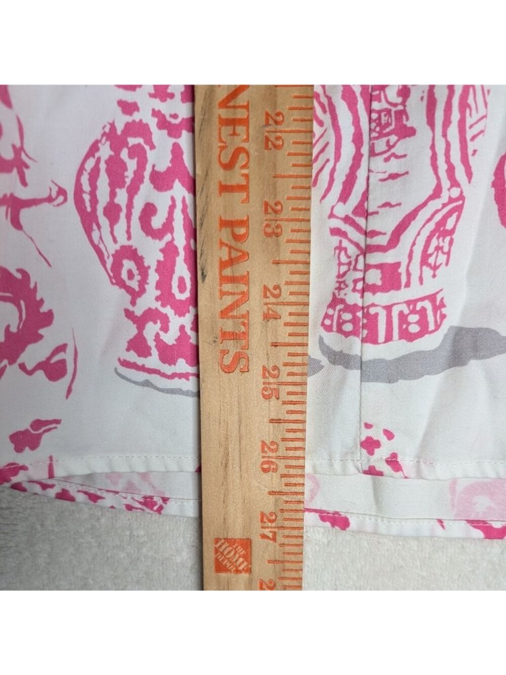 Patty Kim Sash Tie Blouse XL Chinoiserie Pink & White Button Front Minimalist Lu - Picture 5 of 11